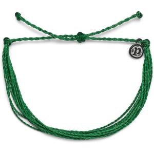 Pura Vida Jewelry Bracelets Solid Bracelet – 100% Waterproof and Handmade w/Coated Charm, Adjustable Band(Solid Dark Green)