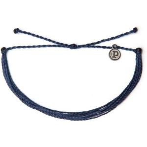 Pura Vida Jewelry Bracelets Solid Bracelet – 100% Waterproof and Handmade w/Coated Charm, Adjustable Band(Solid Indigo)