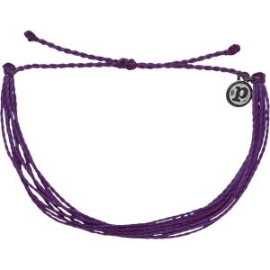 Pura Vida Jewelry Bracelets Solid Bracelet – 100% Waterproof and Handmade w/Coated Charm, Adjustable Band(Solid Purple)