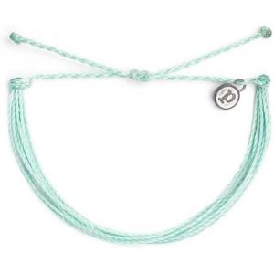 Pura Vida Jewelry Bracelets Solid Bracelet – 100% Waterproof and Handmade w/Coated Charm, Adjustable Band(Solid Winter Fresh)