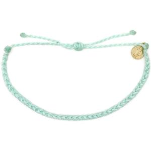 Pura Vida Mini Braided Bracelet – Plated Charm, Adjustable Band(Mini Braided Winterfresh)
