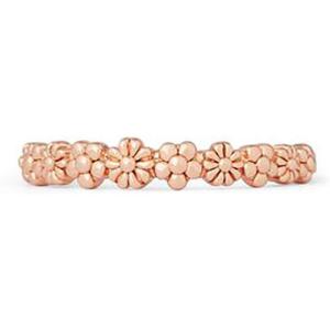 Pura Vida Rose Gold Floral Stackable Ring – Sterling Silver Band – Sizes 5-9