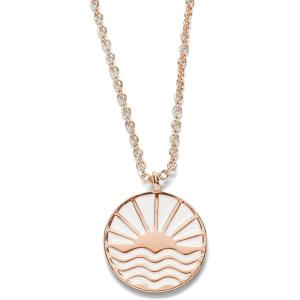 Pura Vida Rose Gold or Silver Sunrise to Sunset Medallion Necklace – 16″, 2″(Rose Gold)
