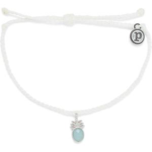 Pura Vida Rose Gold or Silver Tropical Breeze Bracelet – Waterproof, Adjustable(Silver / White)