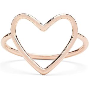 Pura Vida Rose Gold or Silver-Plated Statement Big Heart Stackable Ring – Brass Band, Stylish Design – Sizes 5-9(Rose Gold)