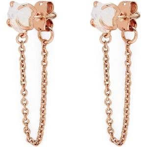 Pura Vida Rose Gold-Plated Raw Gem Chain Wrap Earrings – Brass Base, Sterling Silver Posts – 1 Pair