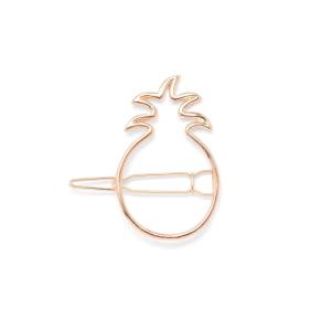 Pura Vida Silver Pineapple Hair Barrette – 100% Brass Base, Stylish Clip Design – 2 Inches(Rose Gold)