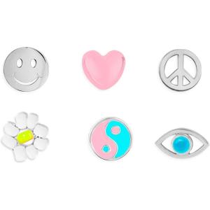 Pura Vida Silver Plated Kaleidoscope Stud Earring Set – Sterling Silver Posts, Stylish Designs – 6 Pieces