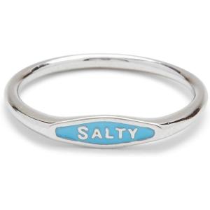 Pura Vida Silver Salty Enamel Stackable Ring – .925 Sterling Silver – Sizes 5-9