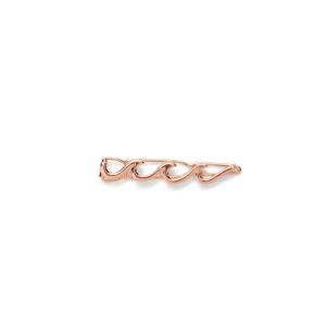 Pura Vida Silver Wave Hair Barrette Set – 100% Brass Base, Stylish Clip Design – 2 Inches, Pack of 2(Rose Gold)