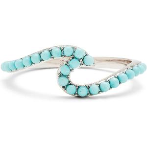 Pura Vida Silver-Plated Neon Wave Bead Stackable Ring – Brass Base, Stylish Design – Size 5-9