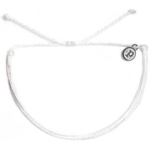Pura Vida Solid Original Bracelet – Handmade Unisex Bracelets, Adjustable String Bracelet – Stackable Bracelets, 100% waterproof wax-coated strings(WHIT-White)