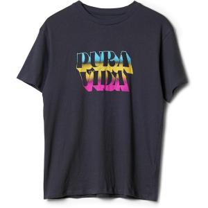 Pura Vida Women’s PV Color Block Crewneck Shirt – Short Sleeves, Oversized Tee – Vintage Black(Vintage Black)