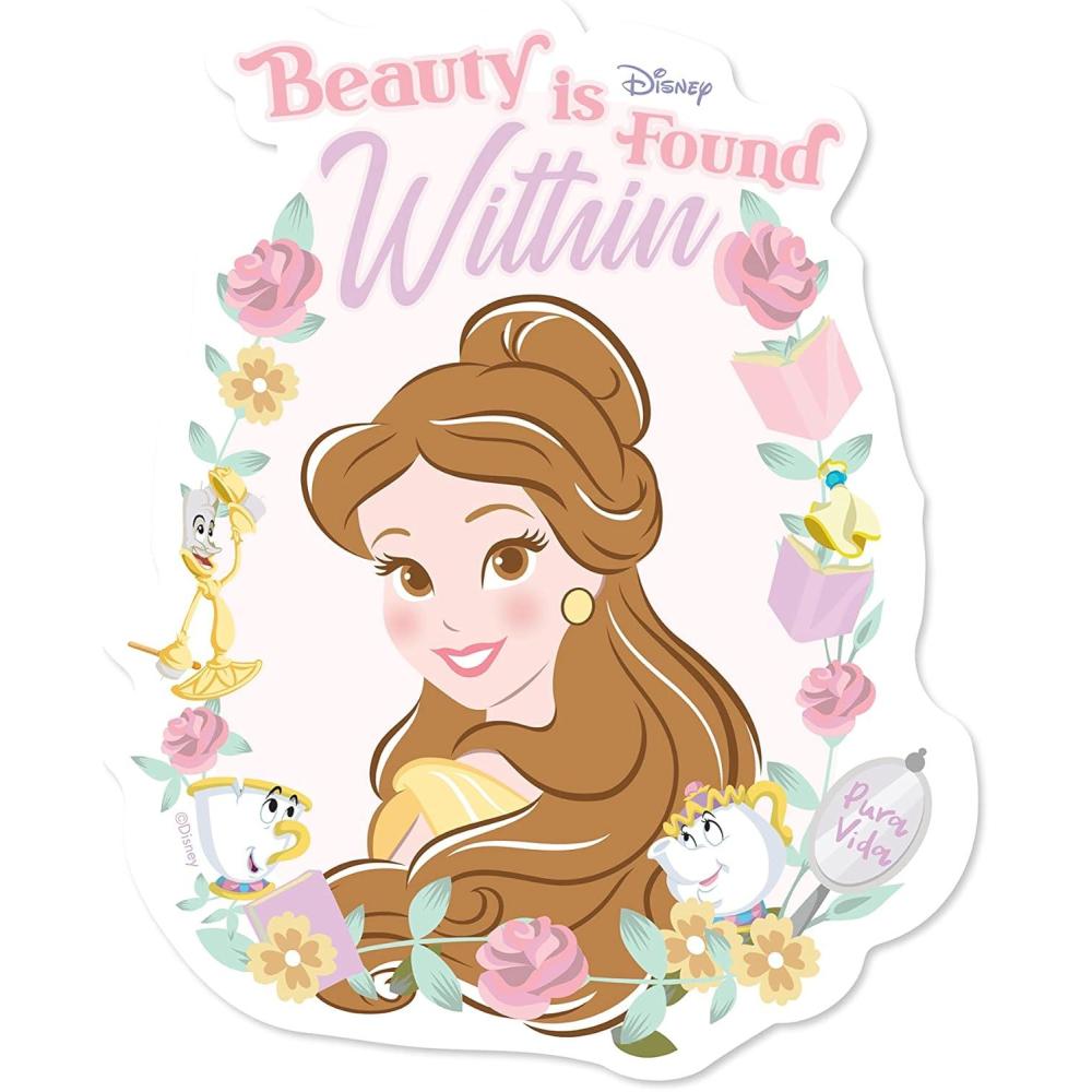 imagePura Vida Disney Belle Beauty Within Sticker  Stylish Design Adhesive Accessory  3 Inches