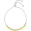 imagePura Vida Neon Chain Slider Bracelet  Womens Glass Bead Bracelet Silver with Rhodium Plating  Cute Trendy  YellowBlueYellow