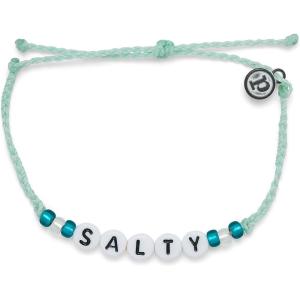 Pura Vida Babe/Salty/Lover/Boss – Alphabet Bead Bracelet – Waterproof Band(Salty / Winterfresh)
