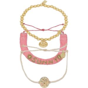 Pura Vida Bracelets Pack Sunny Waves & Spins Bracelet Stack – Set of 3 Cute Stackable Bracelets for Women – 1 Beaded Bracelet, 1 Woven Bracelet, & 1 String Bracelet,