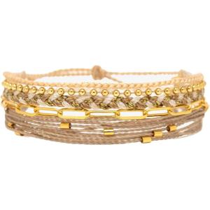 Pura Vida Bracelet Golden Glow Bracelet Stack, 4 Stackable Bracelets for Women