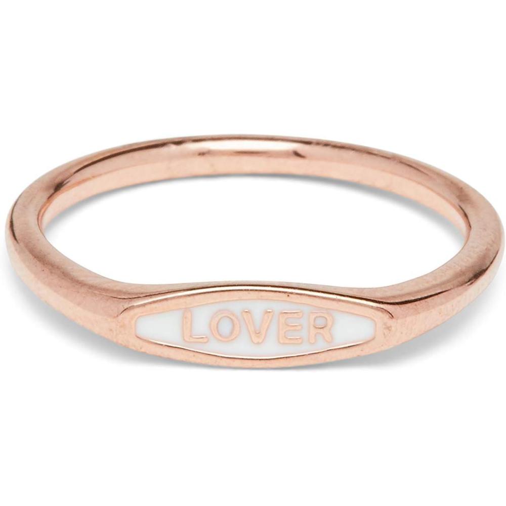 imagePura Vida Rose Gold Lover Enamel Ring  Brass Base Design  Sizes 59