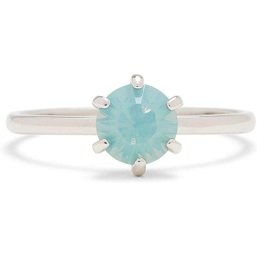 imagePura Vida Rose Gold or SilverPlated Iridescent Stone Stackable Ring  Brass Base Stylish Design  Sizes 59Silver