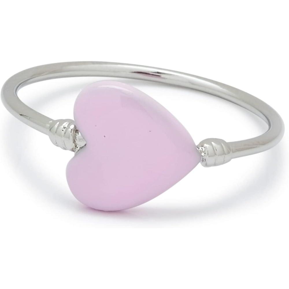 imagePura Vida Silver Plated Wire Wrapped Enamel Heart Ring  Brass Base Rhodium Plating  Size 59