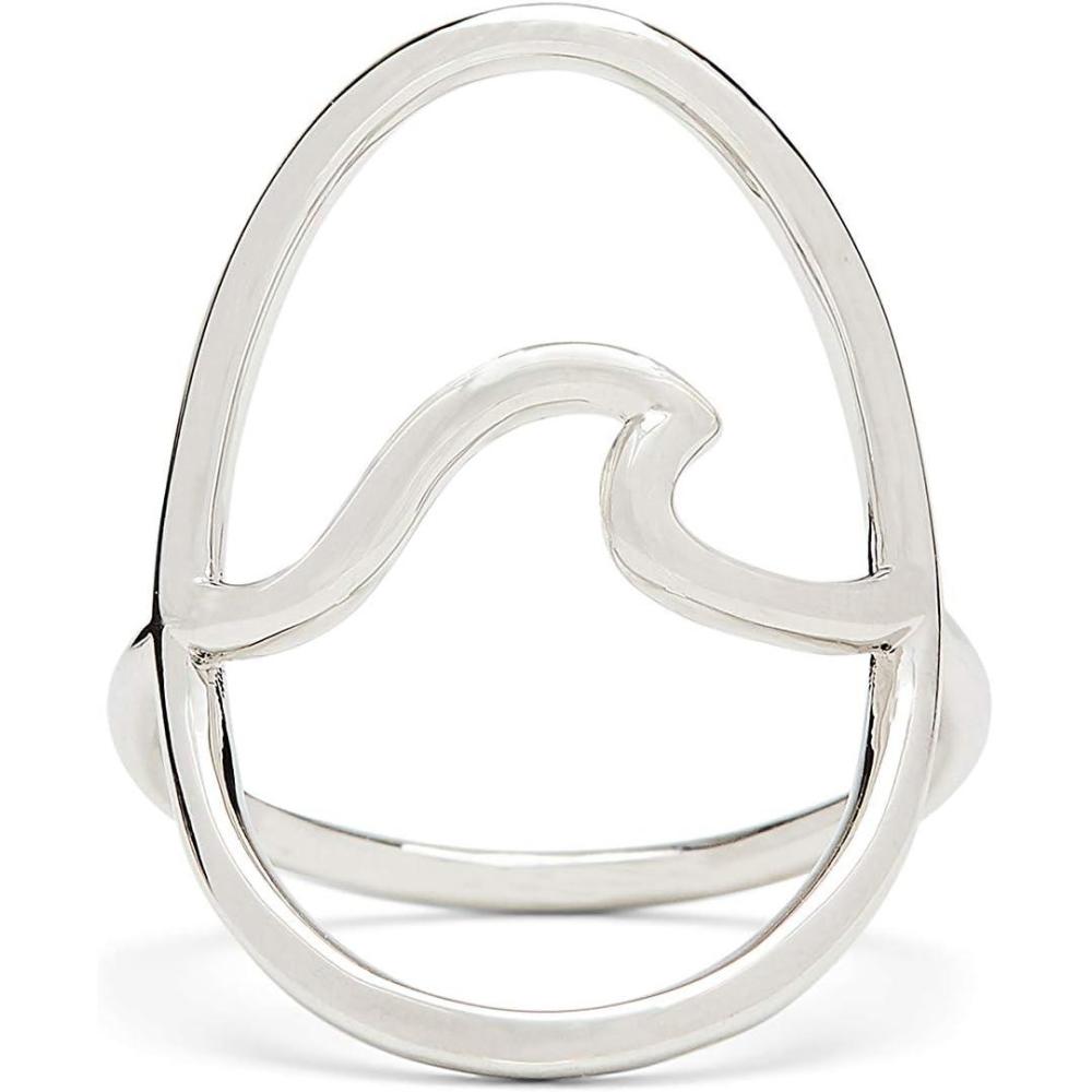 imagePura Vida SilverPlated Statement Large Wave Stackable Ring  Brass Band Stylish Design  Sizes 59