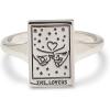 imagePura Vida Ring Silver Lover Tarot Card Handmade Ring  Stackable Ring Jewelry Brass Base with Rhodium Plating  Silver Rings for Women Cute Rings Boho Jewelry for Women  Size 59