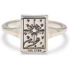 imagePura Vida Ring Silver Star Tarot Card Handmade Ring  Stackable Ring Jewelry Brass Base with Rhodium Plating  Silver Rings for Women Cute Rings Boho Jewelry for Women  Size 59