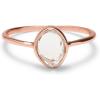 imagePura Vida Rose Gold Organic Stone Ring  Handmade With Clear Quartz Brass Base  Rings for Women Cute Boho Jewelry  Size 59