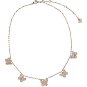 Pura Vida 14″ Rose Gold or Silver Butterfly in Flight Choker Necklace – Adjustable Length, Brass Base – 3″ Extender(Rose Gold)