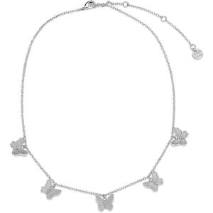 Pura Vida 14″ Rose Gold or Silver Butterfly in Flight Choker Necklace – Adjustable Length, Brass Base – 3″ Extender(Silver)