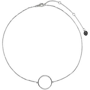 Pura Vida 14″ Silver-Plated Circle Charm Choker Necklace – Adjustable Chain, Brass Base – 3″ Extender