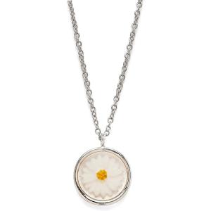 Pura Vida 18″ Silver Meadow Necklace – Adjustable Length, Brass Base – Brand Charm, 3″ Extender