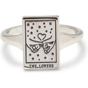 Pura Vida Ring Silver Lover Tarot Card Handmade Ring – Stackable Ring Jewelry, Brass Base with Rhodium Plating – Silver Rings for Women, Cute Rings, Boho Jewelry for Women – Size 5-9