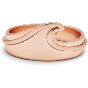 Pura Vida Rose Gold or Silver-Plated Kona Wave Stackable Ring – Brass Base, Stylish Design – Size 5-9(Rose Gold)