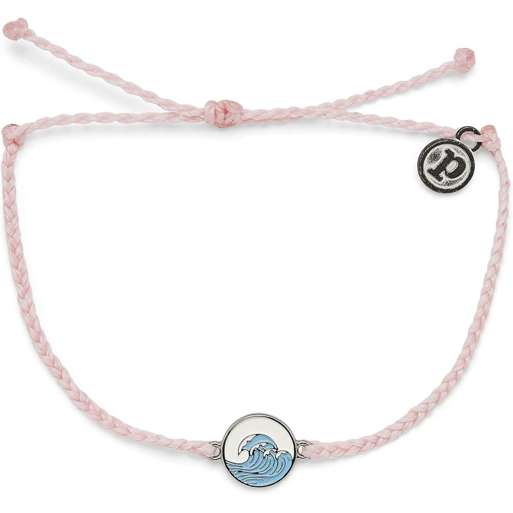 imagePura Vida Silver or Gold Make Waves Bracelet  100 Waterproof Adjustable Band  Plated Brand CharmSilver  Baby Pink