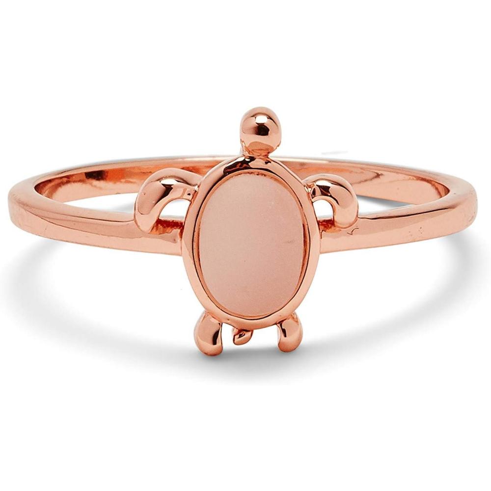 imagePura Vida Rose GoldPlated Sea Turtle Ring  Sterling Silver Band Design  Sizes 59