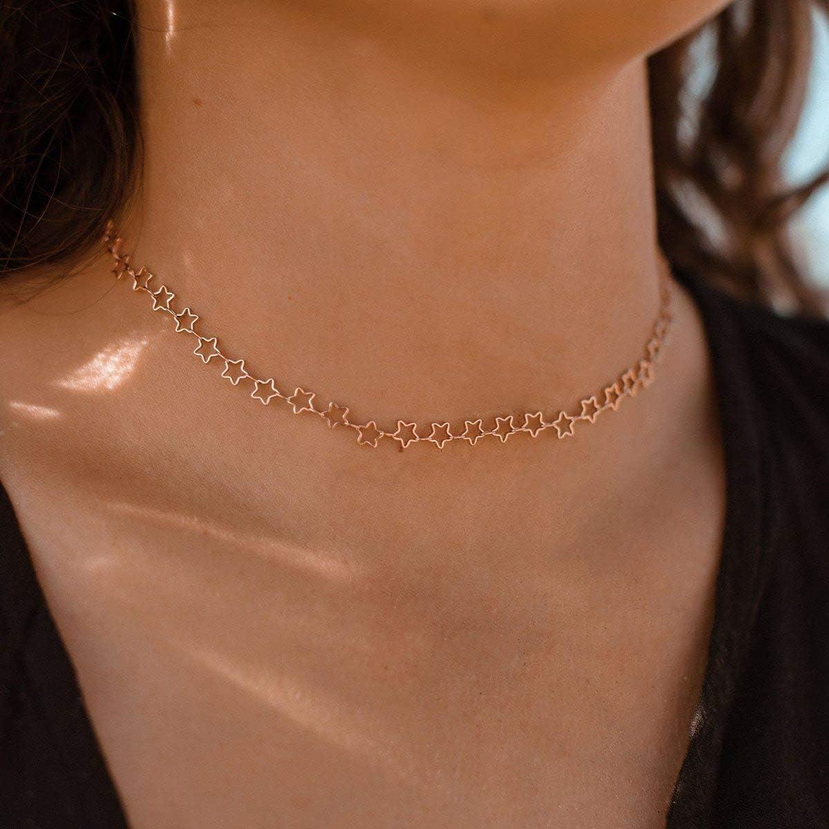 imagePura Vida 14 Silver or Rose Gold Seeing Stars Choker Necklace  Brand Charm 3 ExtenderRose Gold