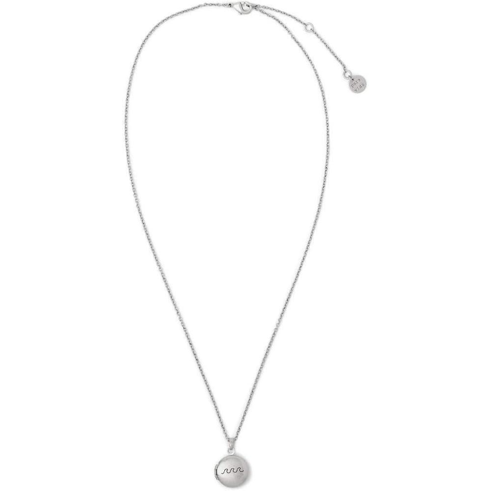 imagePura Vida Gold or Silver Wave Locket Necklace  Brass Base Design  16 Inches 2Inch ExtenderSilver