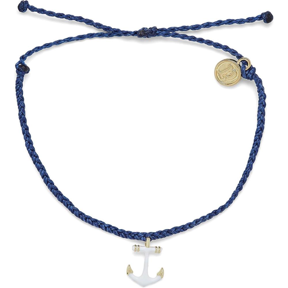 imagePura Vida Gold or Silver Anchors Away Bracelet  Waterproof Adjustable BandGold  Indigo