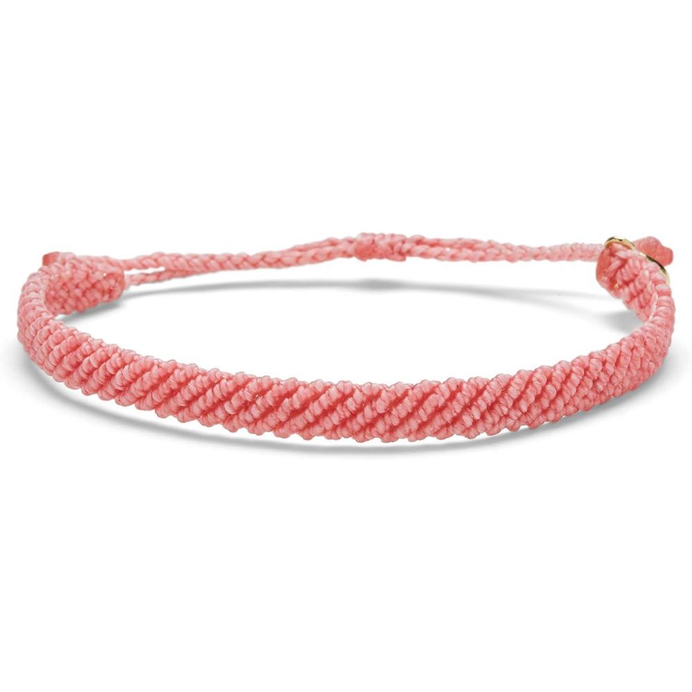 imagePura Vida Half Flat Woven Bracelet Waterproof Adjustable BandParfait Pink