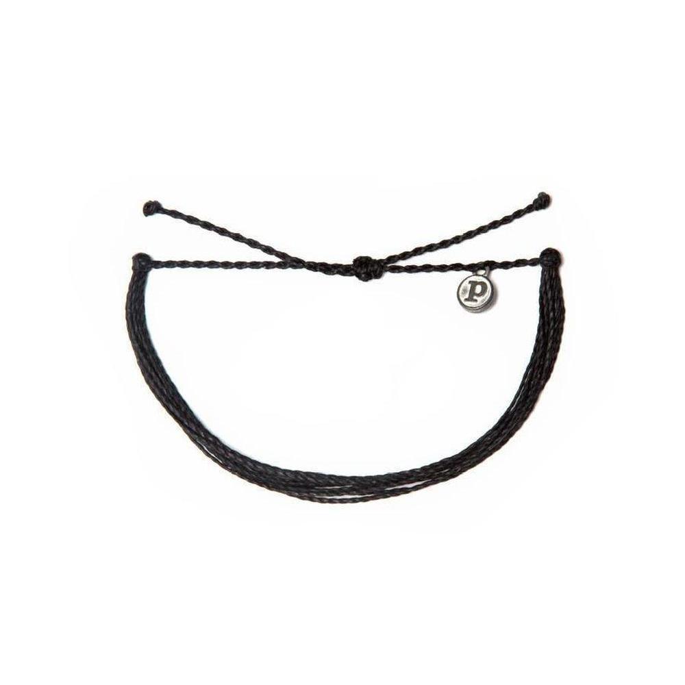 imagePura Vida Solid Black Bracelet IronCoated Copper Charm Adjustable Band 100 Waterproof