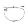 imagePura Vida Rose Gold Round Moonstone Bracelet wPlated Charm  Adjustable Band 100 Waterproof  Smoke Blue
