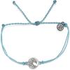 imagePura Vida Silver or Rose GoldPlated Swell Waves Bracelet  Adjustable Band Coated Brand CharmSilver  Crystal Blue