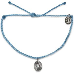 Pura Vida Bracelet Silver or Gold Sun Ray Charm Bracelet – Adjustable Bracelet with Waterproof Band, String Bracelet for Women – Stackable Bracelets, Handmade Braceletss(Sky Blue)