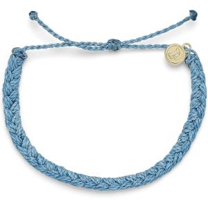 Pura Vida Braided Bracelet – 100% Waterproof, Adjustable Band – Brand Charm(Sky Blue)