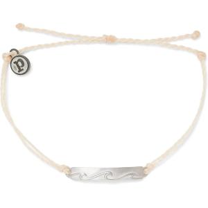 Pura Vida Gold or Silver Bar Into the Waves Waterproof Adjustable Bracelet(Silver / Vanilla)