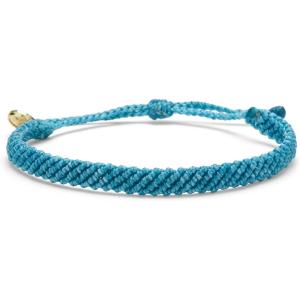 Pura Vida Half Flat Woven Bracelet – Waterproof, Adjustable Band(Pacific Blue)