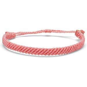 Pura Vida Half Flat Woven Bracelet – Waterproof, Adjustable Band(Parfait Pink)