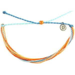 Pura Vida Jewelry Bracelets Bright Bracelet – 100% Waterproof and Handmade w/Coated Charm, Adjustable Band(Citrus Surfline)